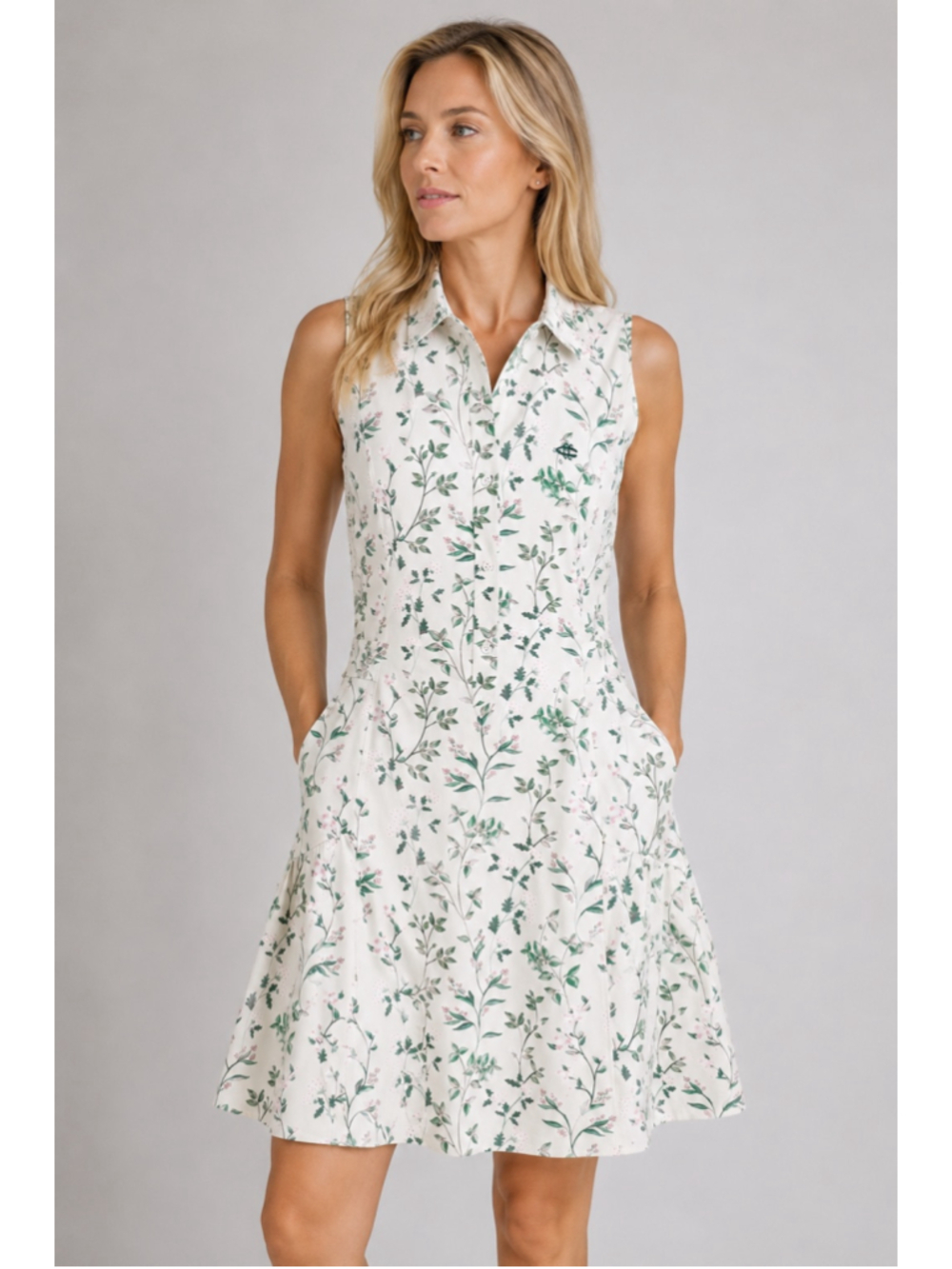 A. Putnam Golf Athletic Garden Dress Drop Waist Floral Sleeveless Chic Size M
